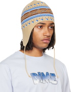 Dime Beige & Blue Alpine Beanie