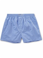 Derek Rose - Amalfi Cotton Boxer Shorts - Blue