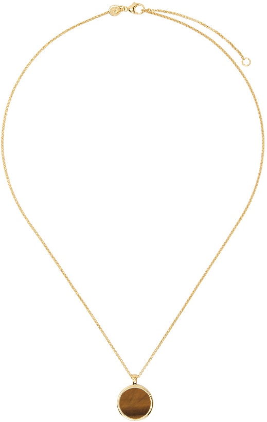 Photo: Tom Wood SSENSE Exclusive Gold & Onyx Round Pendant Necklace