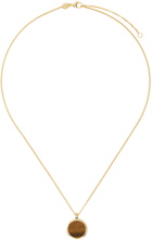 Tom Wood SSENSE Exclusive Gold & Onyx Round Pendant Necklace