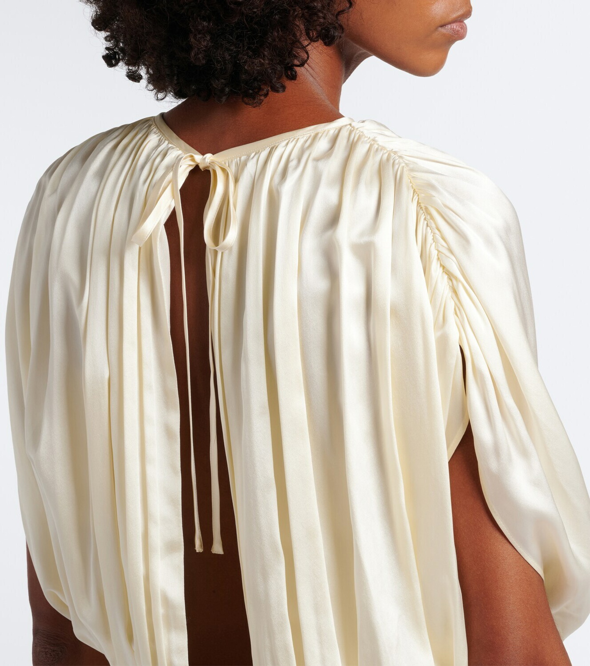 Tove Peta draped peplum silk satin top