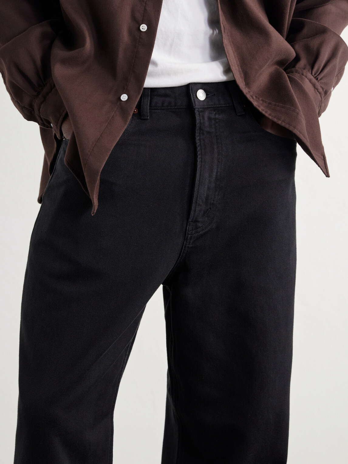 A.PRESSE - Straight-Leg Cotton and Silk-Blend Piqué Trousers - Black