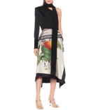 Monse Printed silk-twill midi skirt