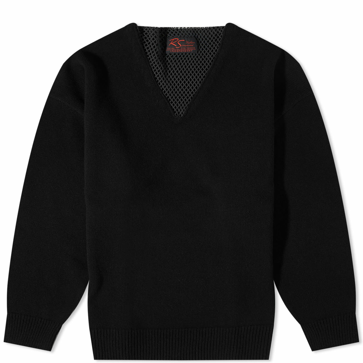 Raf Simons Black Wool Piercing Honey Stitch Sweater, Archive Collections