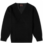 Raf Simons Men's Loose Fit V-Neck Knit in Black