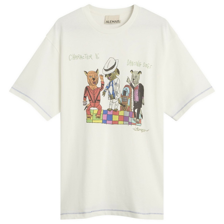 Photo: ALÉMAIS Women's Contessa Disco Dogs T-Shirt in Cream