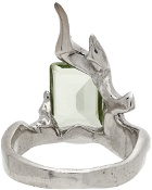 Alan Crocetti Silver & Green Flare Ring