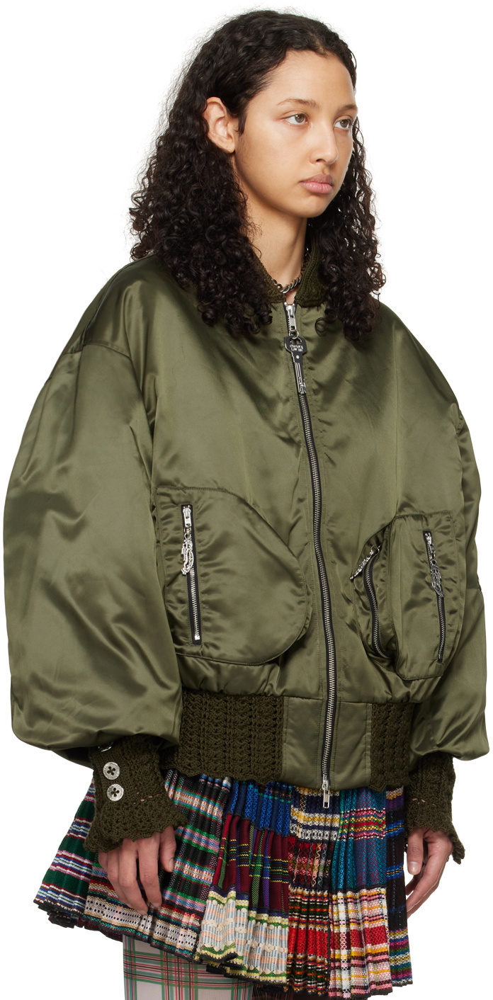 Chopova Lowena Khaki Slash Bomber Jacket