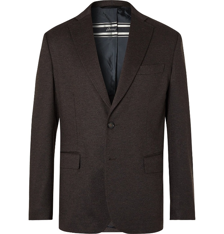 Photo: Brioni - Virgin Wool and Cashmere-Blend Suit Jacket - Brown