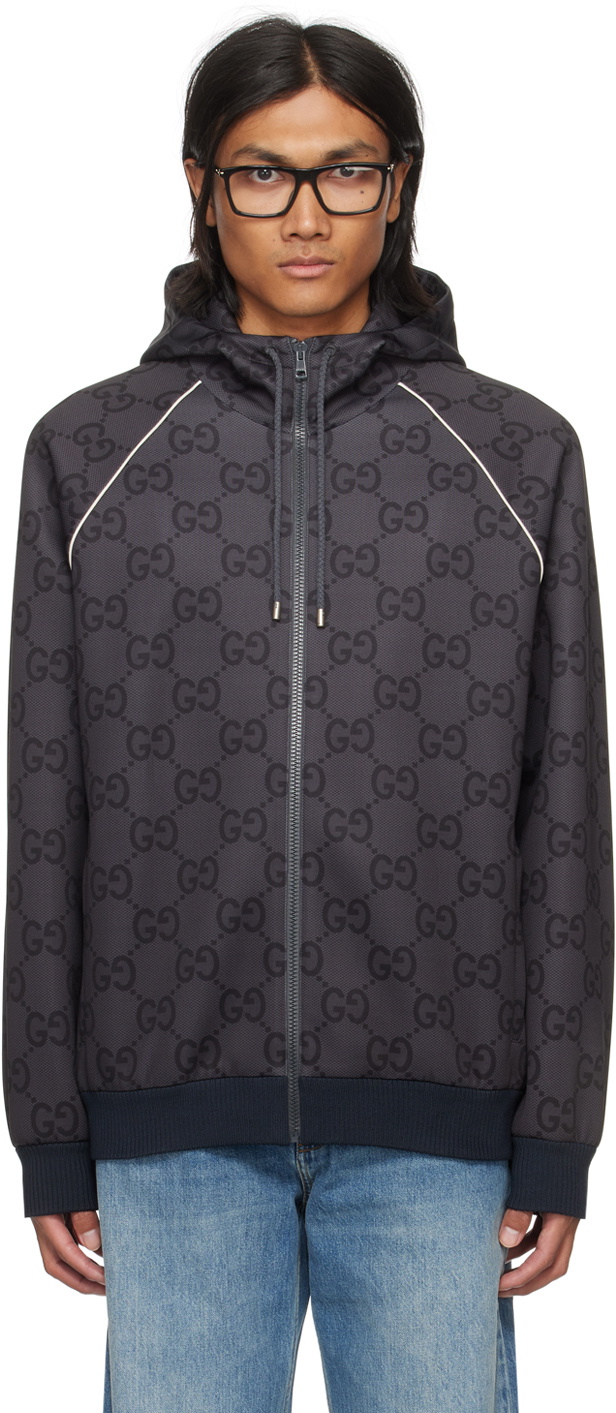 Gucci Gray Jumbo GG Jacket Gucci