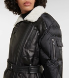 Bogner Luna leather and shearling down jacket