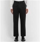 Noah - Pleated Brushed-Cotton Chinos - Black