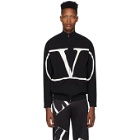 Valentino Black VLogo Zip-Up Sweater