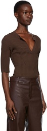 Yuzefi Brown Ribbed Bodysuit