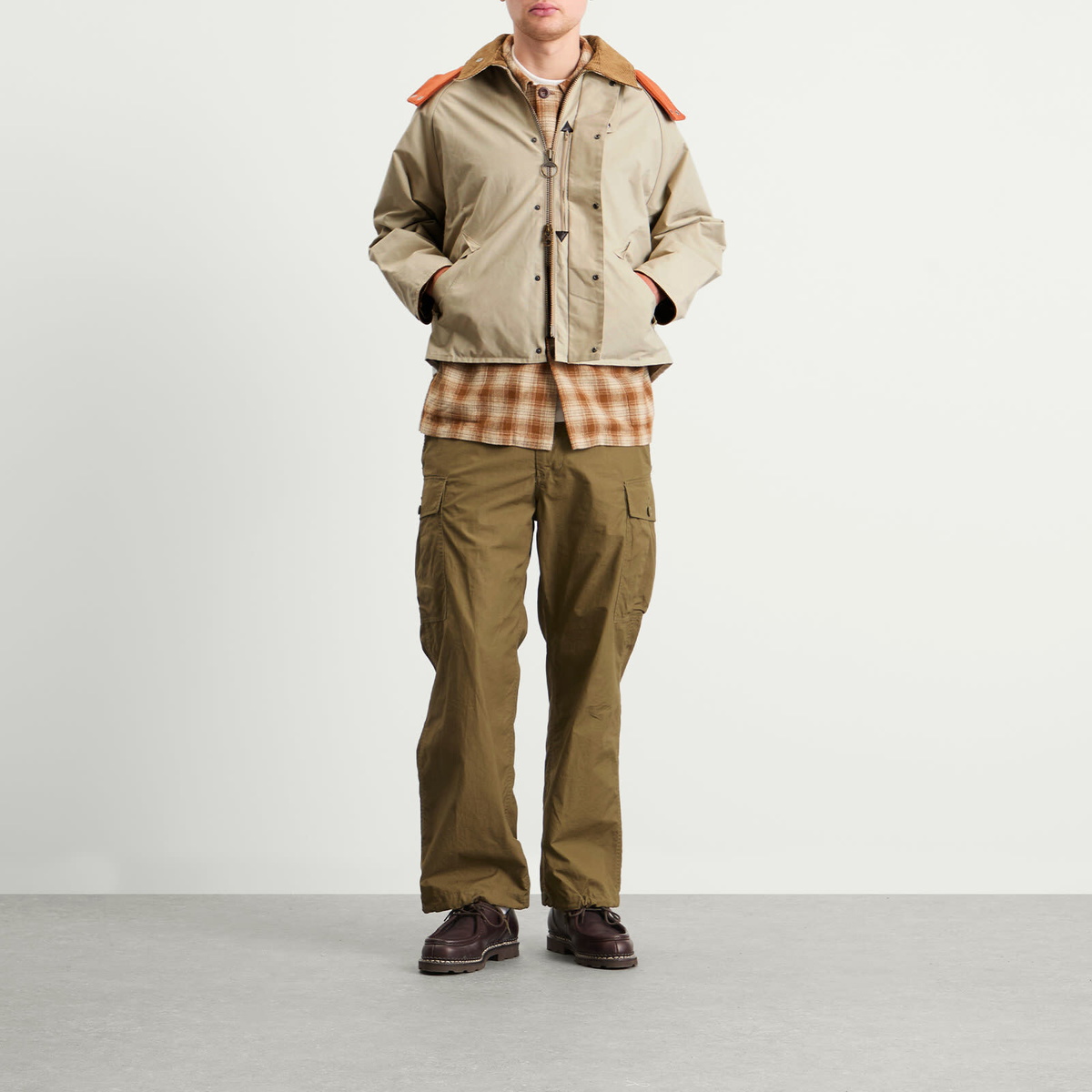 Barbour Men's x Kaptain Sunshine Short Cruiser Casual in Clay Barbour