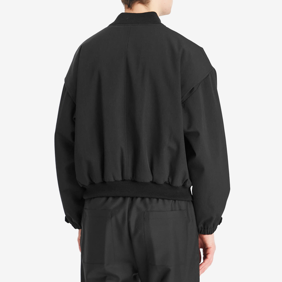 Auralee Men's Max Gabardine Chambray Padded Flight Blouson in Top