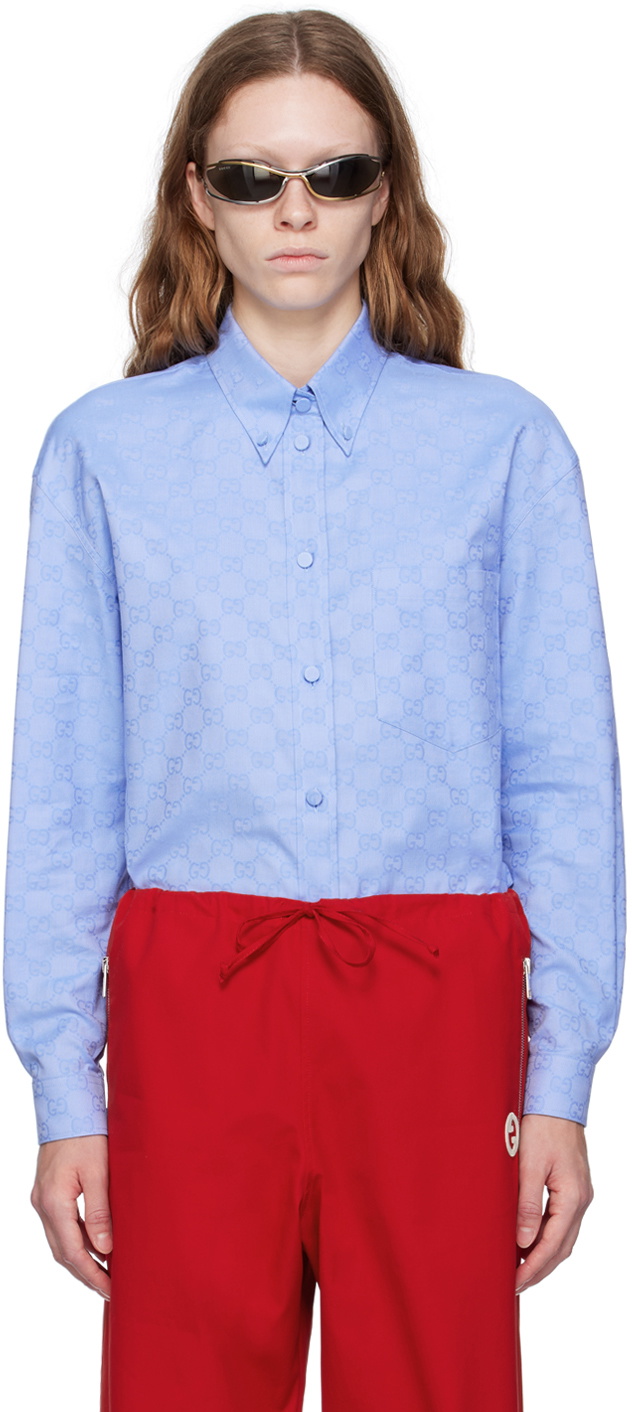 Gucci Blue GG Supreme Shirt