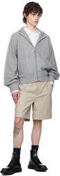 C2H4 Gray Fair Isle Knit Zip Jacket