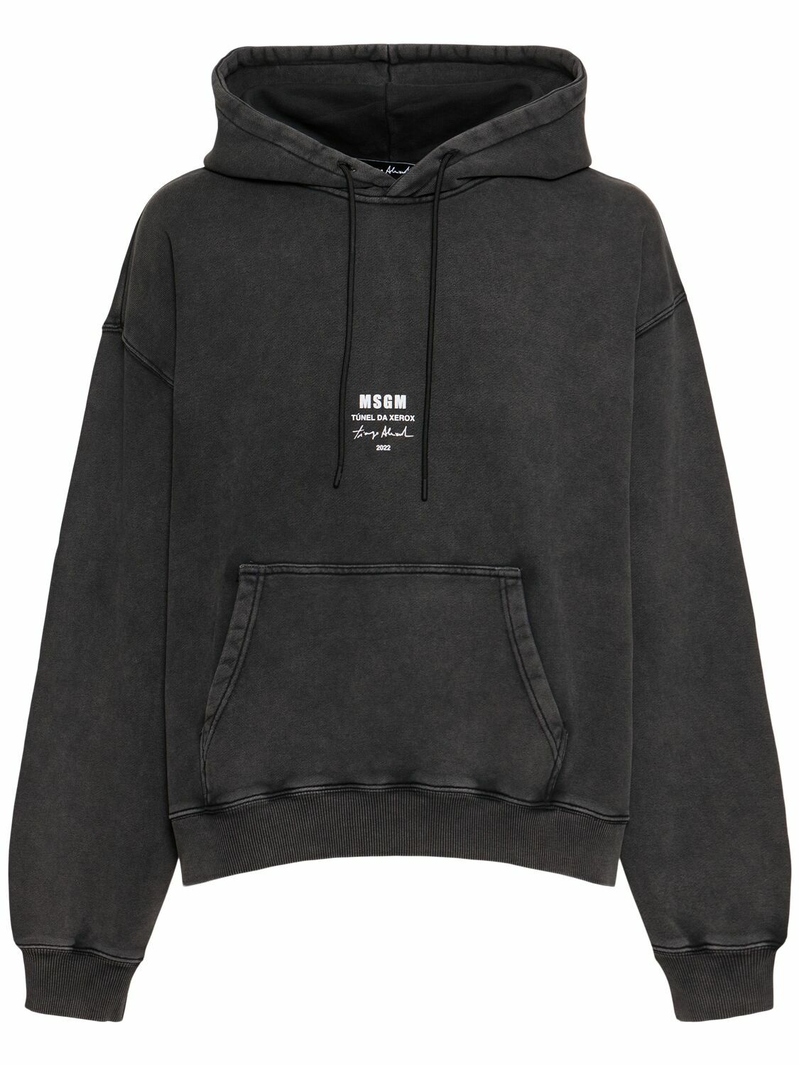 MSGM スエット Crewneck cotton sweatshirt black with logo | Shop MSGM US - MSGM