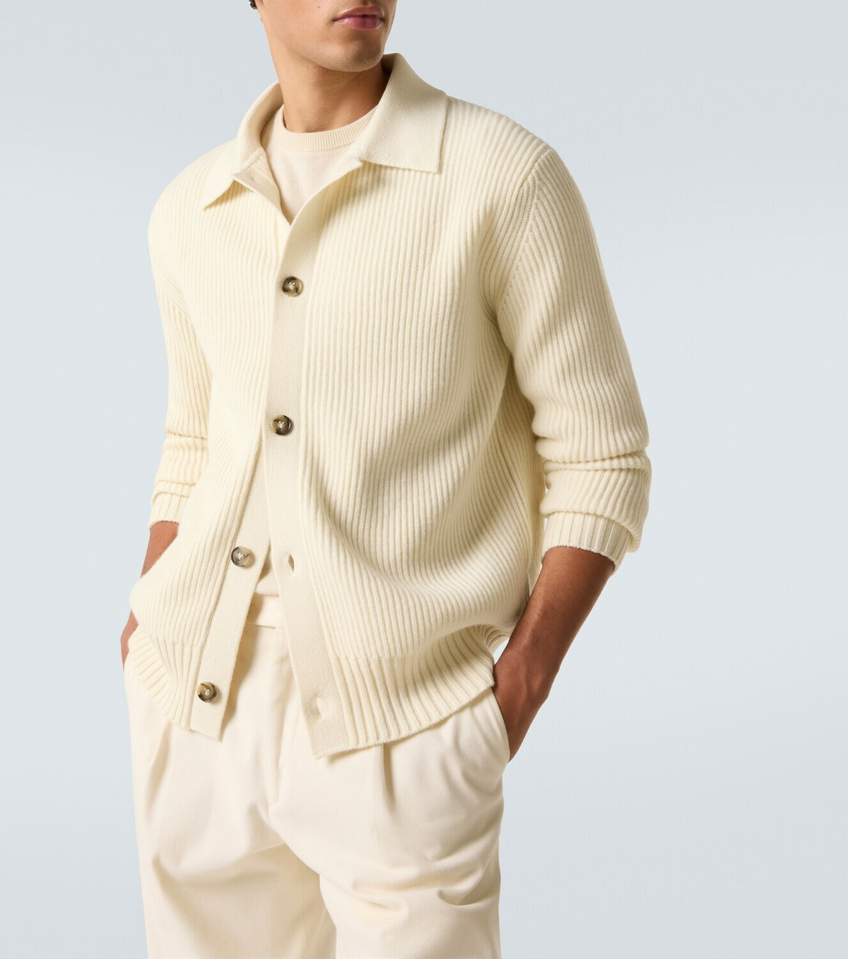 Tod's Ribbed-knit wool and cashmere cardigan
