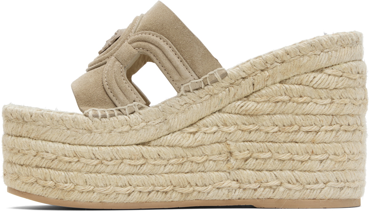 Versace Beige Medusa '95 Platform Espadrille Heeled Sandals