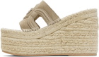 Versace Beige Medusa '95 Platform Espadrille Heeled Sandals