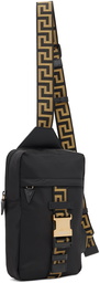 Versace Black Greca Single Strap Backpack