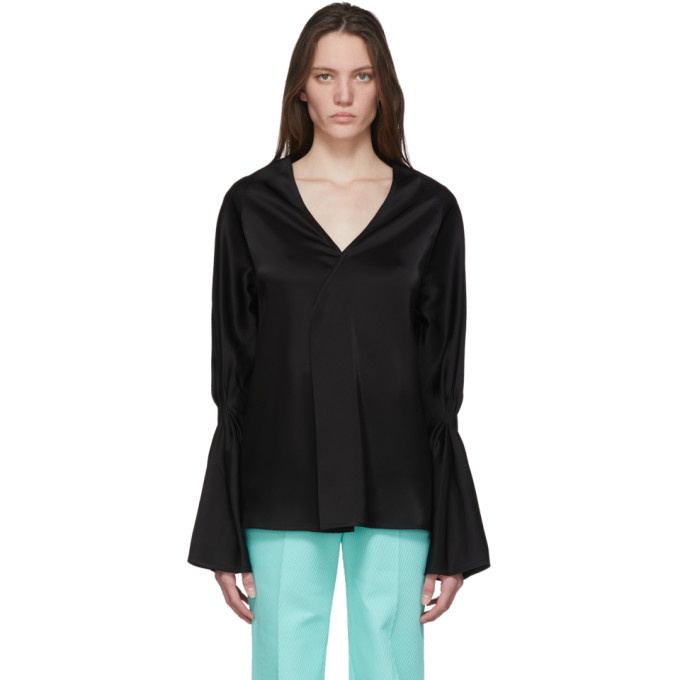 Photo: Victoria Beckham Black Satin Blouse