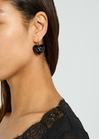 Valentino Garavani Coeur Royal Enamelled Heart Earrings - Black - One Size