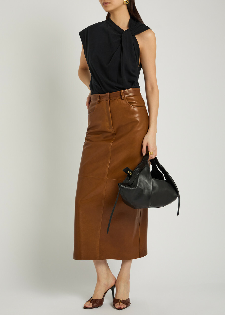 Isabel Marant Nayda Twisted Cotton T-shirt Black