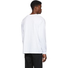 MSGM White Micro Logo Long Sleeve T-Shirt
