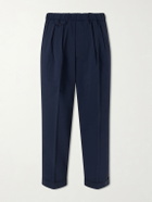 Beams Plus - Straight-Leg Pleated Seersucker Suit Trousers - Blue