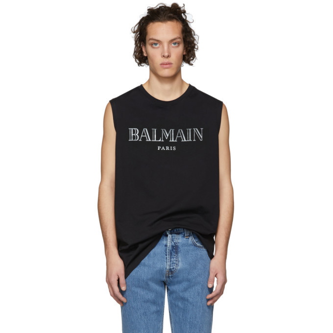 Photo: Balmain Black Logo Muscle T-Shirt