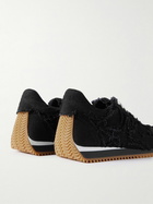 Loewe - Flow Runner Distressed Denim Sneakers - Black