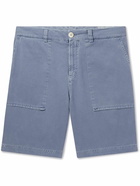 Brunello Cucinelli - Straight-Leg Cotton-Twill Shorts - Blue