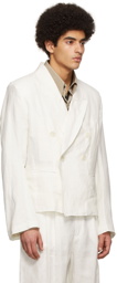 Sebastien Ami. White Linen Blazer