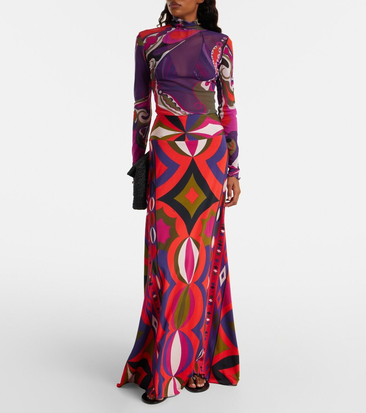 Pucci Orchidee tulle top