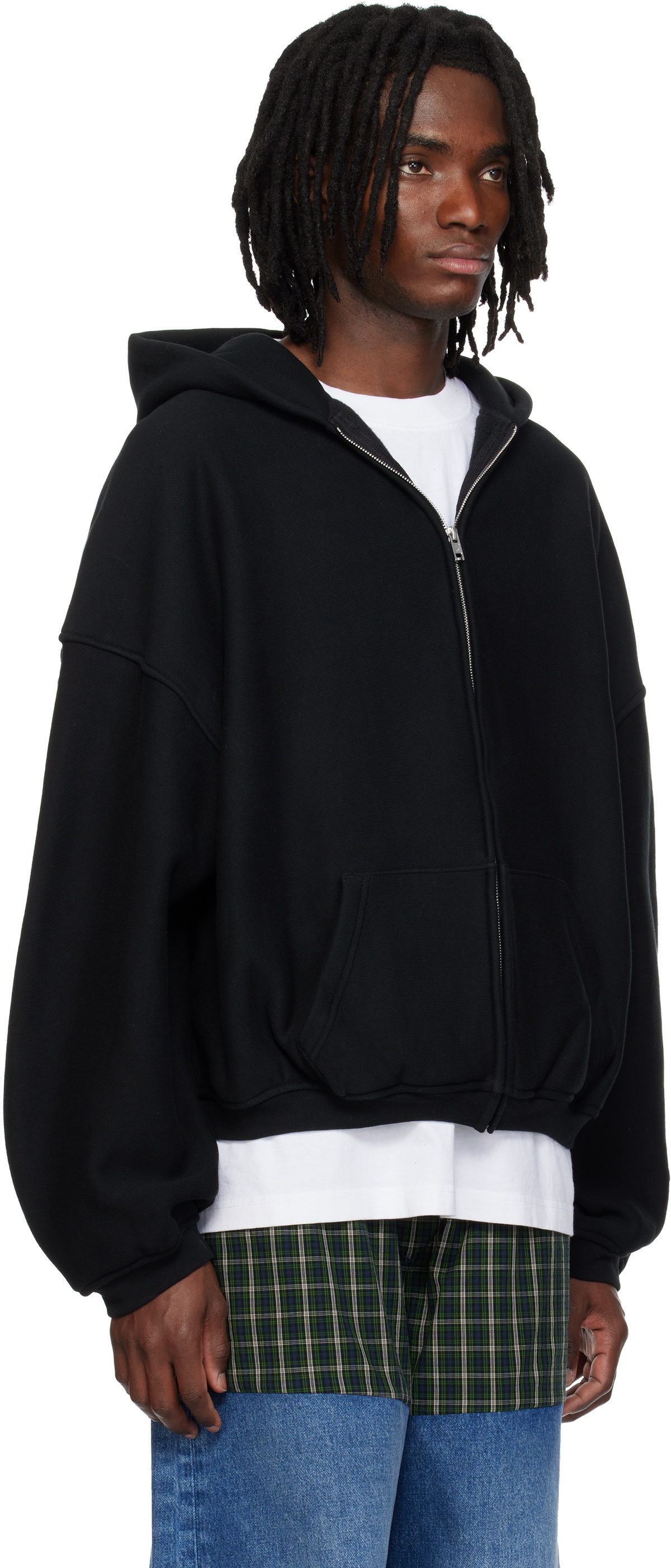 Alexander Wang Black Star Zip Up Hoodie