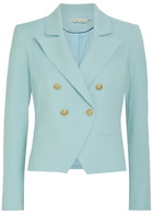 Alice + Olivia Sable Double-breasted Cropped Blazer Blue