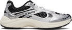 Hugo Silver & Black Mesh Faux-Leather Sneakers