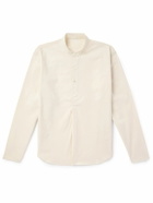 Stòffa - Grandad-Collar Cotton-Poplin Half-Placket Shirt - Neutrals