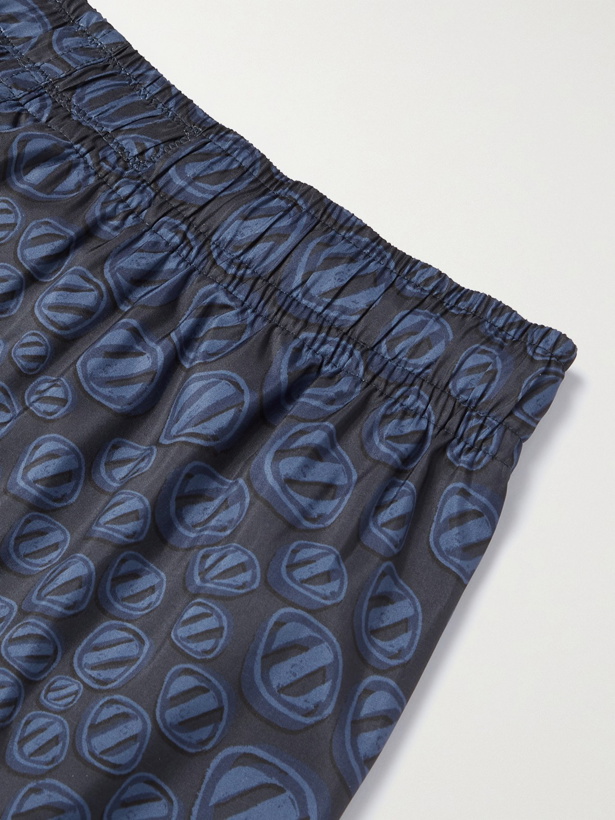 Photo: ERMENEGILDO ZEGNA - Mid-Length Printed Swim Shorts - Blue