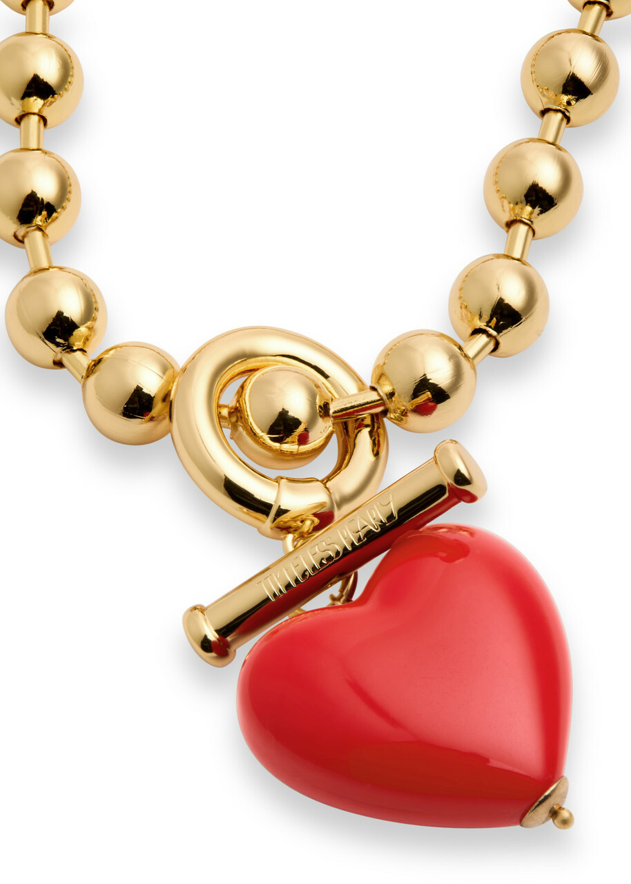 Timeless Pearly Heart 24kt Gold-plated Necklace - Red - One Size