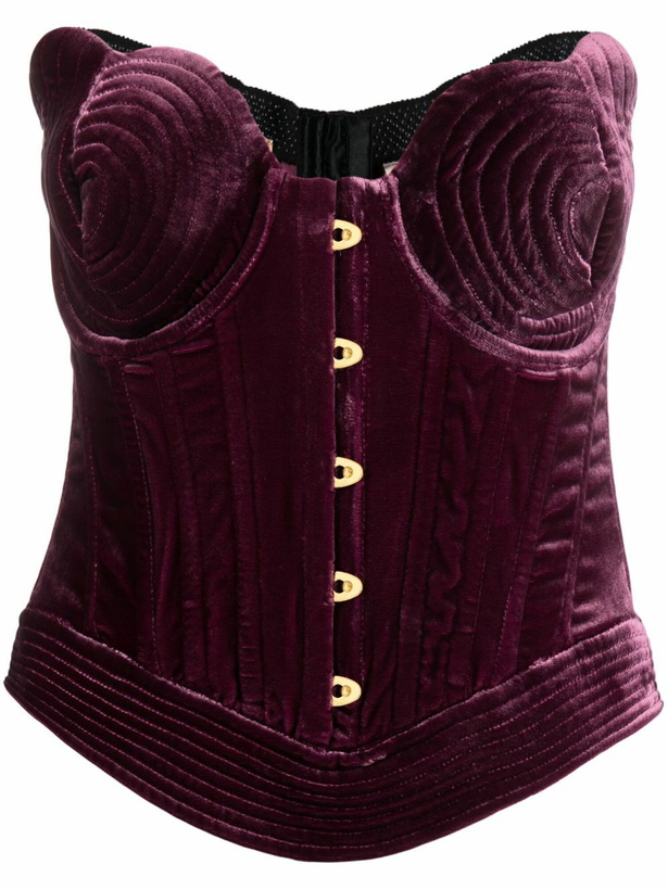 Photo: Maria Lucia Hohan Purple Destiny Velvet Corset Top