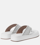 Alaïa Laser-cut leather thong sandals