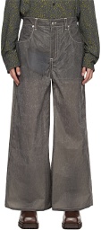 Eckhaus Latta Gray Wide-Leg Jeans