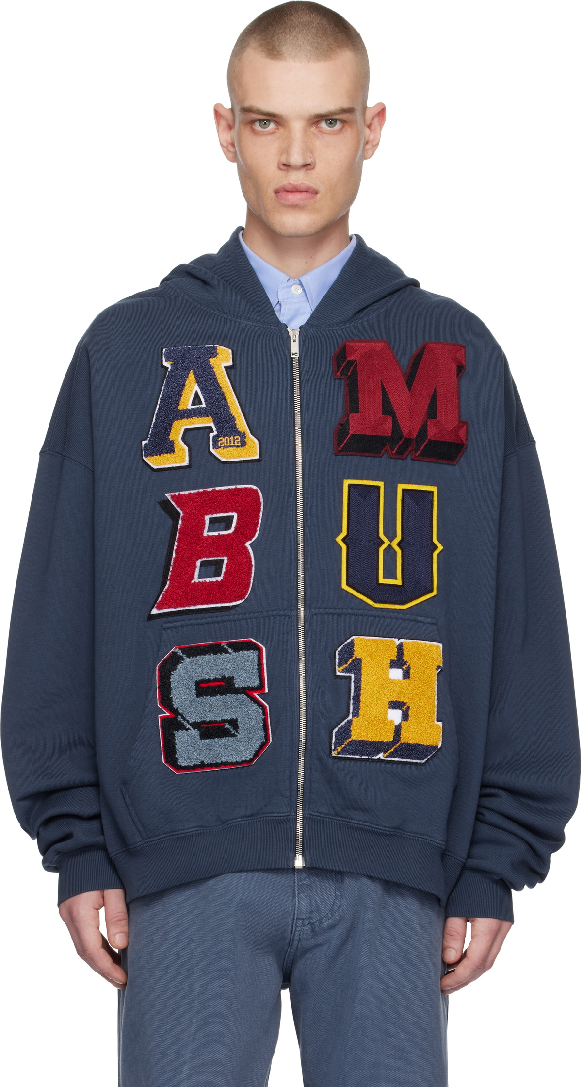 AMBUSH Navy Zip Up Hoodie Ambush