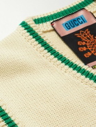 GUCCI - Embroidered Cotton-Jacquard Sweater Vest - Neutrals