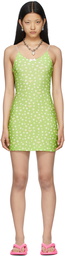 OMIGHTY Green Daisy Skinny Dress