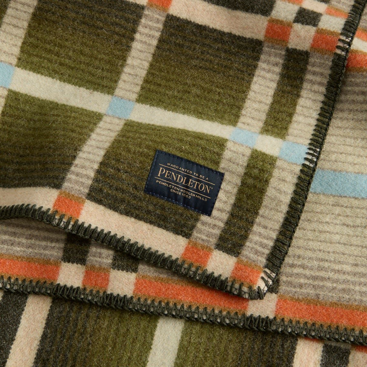 Pendleton Four Square Throw in Slide Mountain Olive 
